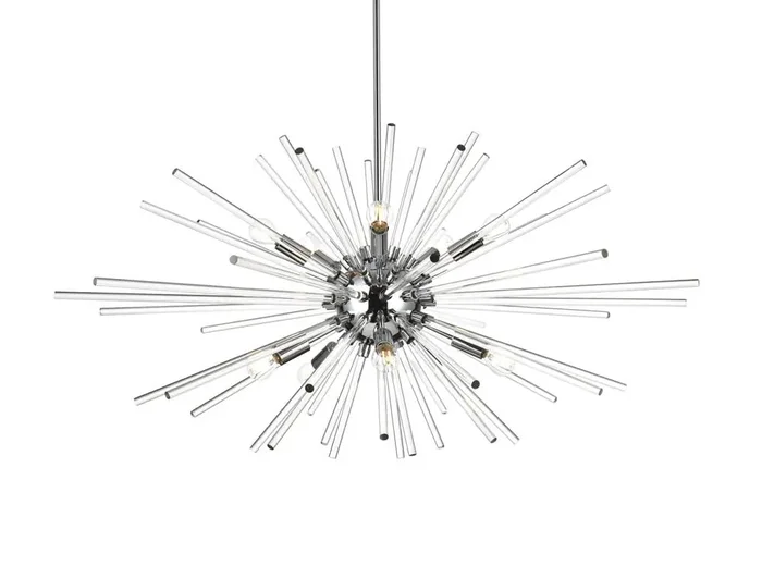 Elegant Furniture & Lighting – Sienna 42 inch crystal rod pendant in chrome – 2502D42C