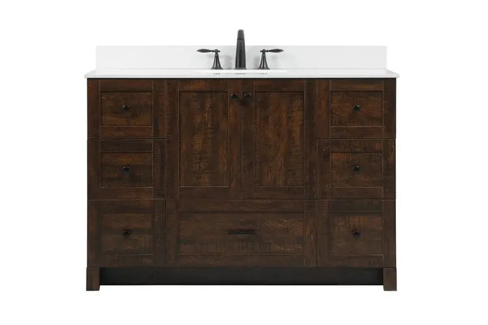 Elegant Furniture & Lighting – Soma 48 inch Single bathroom vanity in expresso with backsplash – VF2848EX-BS