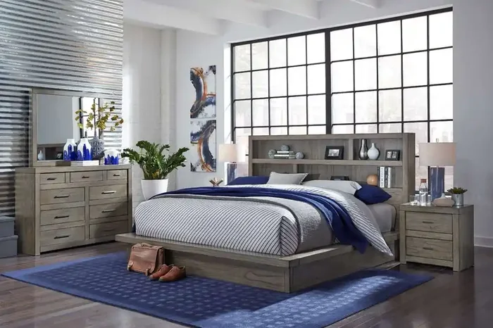 Emery Park – Modern Loft Cal King Platform Bed in Greystone Finish