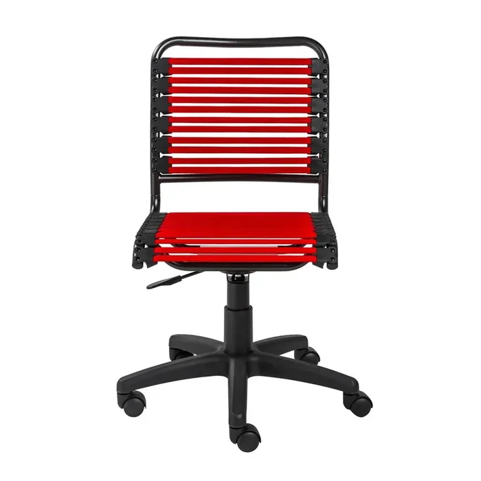 Euro Style – Allison Flat Bungie Low Back Armless Office Chair, Red/Graphite/Black – 12540RED