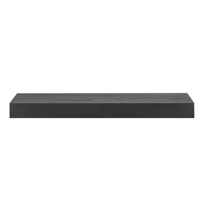 Euro Style – Barney 24in Floating Shelf/Shelving in Matte Black Stained Ash Veneer – 09740-MTBLK