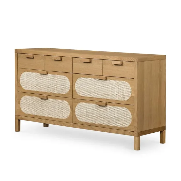 Four Hands – Allegra 8 Drawer Dresser – Natural Cane – 109718-001