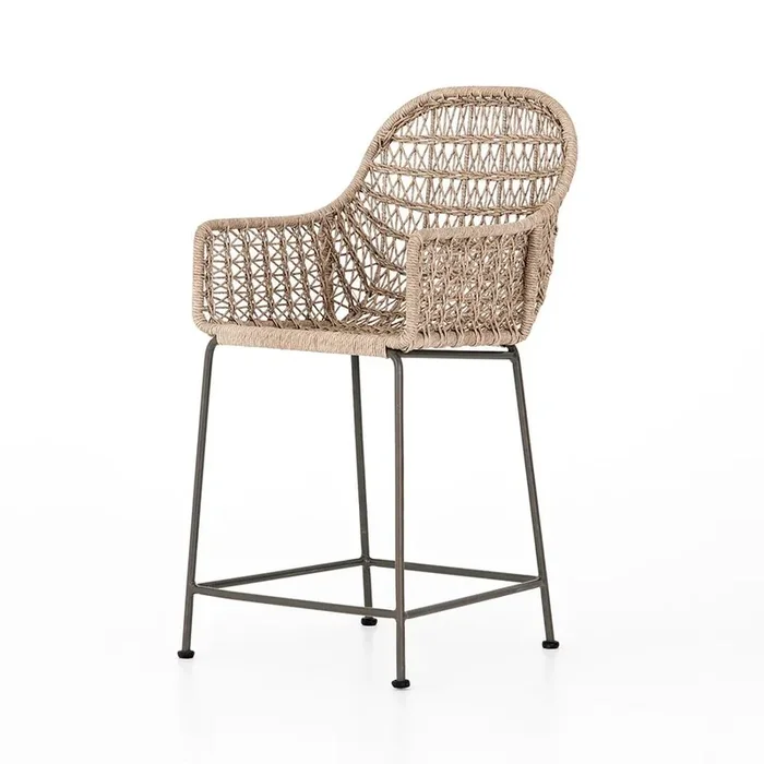 Four Hands – Bandera Outdoor Woven Counter Stool – Wht – JLAN-125B