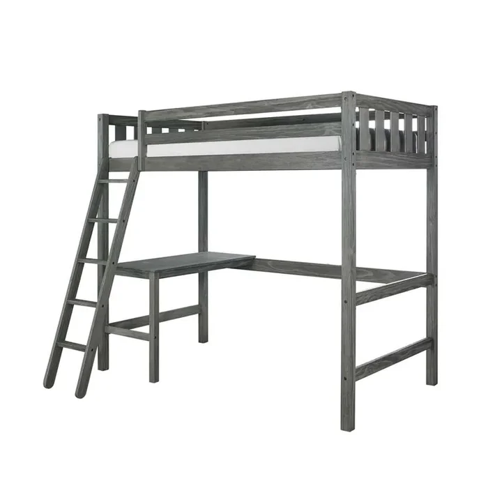Hillsdale Kids and Teen – Crosswinds Twin Wood Loft Bed, Wire Brush Gray – 7161-320