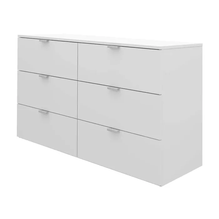 Hillsdale Living Essentials Delmar Wood 6 Drawer Dresser, Matte White – 2734-716SA