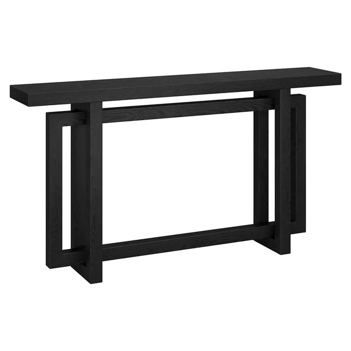 Hudson & Canal – Breslow 55in Wide Rectangular Console Table in Black Grain – AT2065
