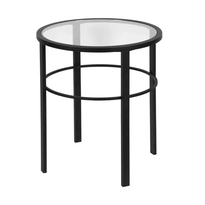 Hudson & Canal – Gaia 20in Wide Round Side Table in Blackened Bronze – ST0239