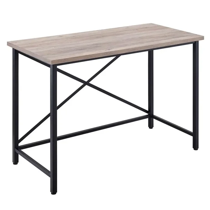 Hudson & Canal – Martina Rectangular 47.5in Wide Desk in Black/Gray Oak – OF0839