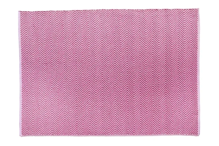 Hug Woven Herringbone Coral Pink Rug
