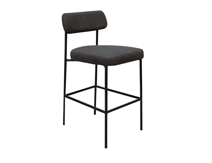 IFD – Salamanca – Wooden Frame & Metal Base, 24in Upholstered Barstool – IUP801-BST24-211