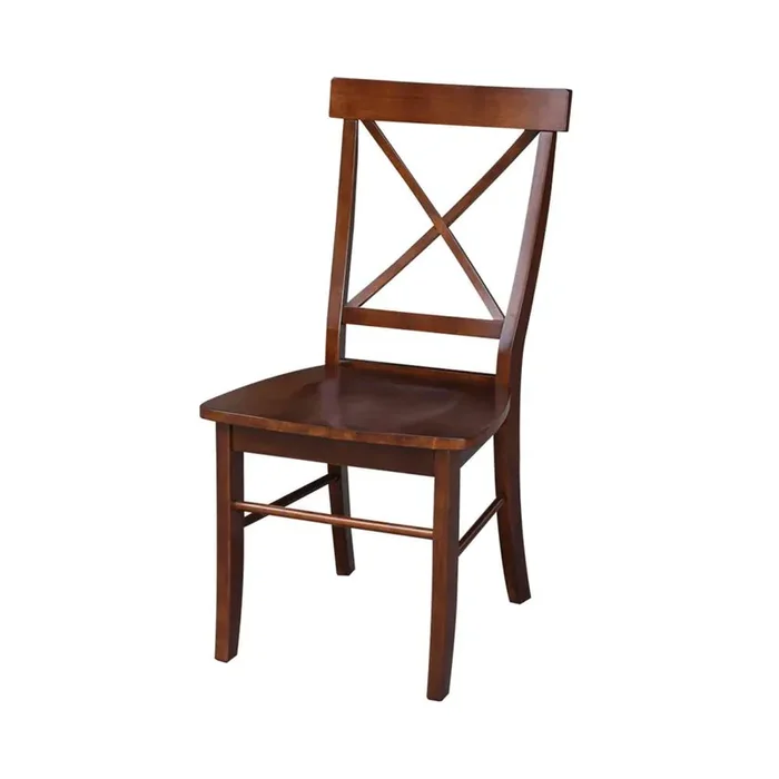 International Concepts – X-Back Chair with Solid Wood Seat in Espresso Finish (Set of 2) – C581-613P