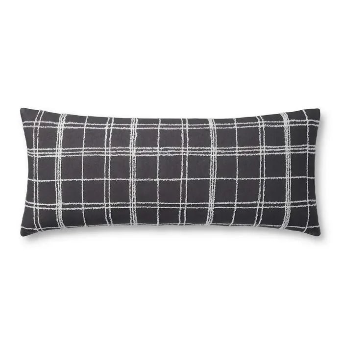 Jean Stoffer x Loloi – Bernadette Graphite / Ivory 13 x 35 Cover w/Poly Pillow – PSETPJS0012GTIVPI29