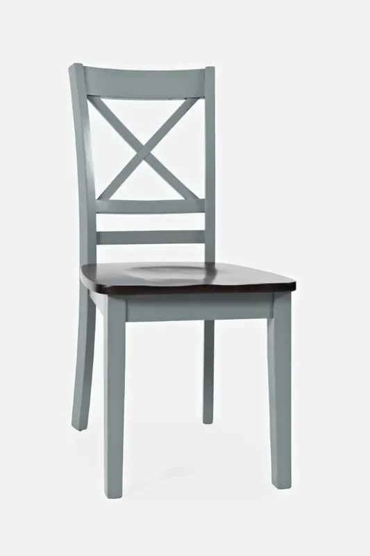 Jofran – Asbury Park X Back Chair in Grey/Autumn (Set of 2) – 1815-373KD