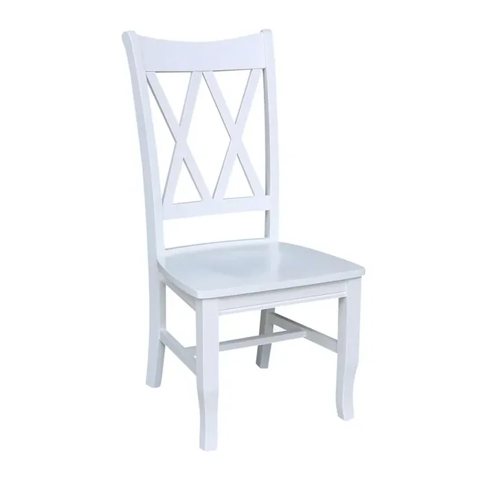 John Thomas Furniture – Hampton – Dbl X Back Chair in Pure White (RTA) (Set of 2) – CI08-220