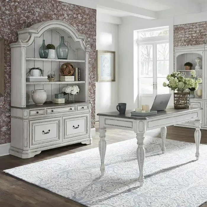 Liberty Furniture – Magnolia Manor 3 Piece Desk & Hutch Set – 244-HOJ-3DH