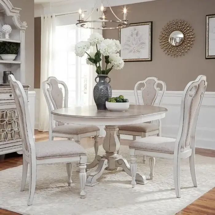 Liberty Furniture – Magnolia Manor 5 Piece Pedestal Table Set – 244-DR-O5PDS