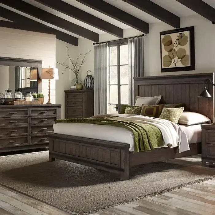 Liberty Furniture – Thornwood Hills 3 Piece Queen Panel Bed, Dresser & Mirror Set – 759-BR-QPBDM