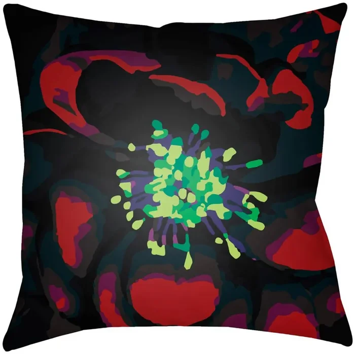 Livabliss – Abstract Floral 18″Lx18″W Accent Pillow – AF009-1818