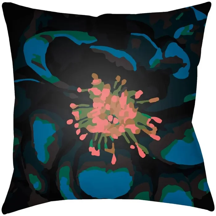 Livabliss – Abstract Floral 18″Lx18″W Accent Pillow – AF010-1818