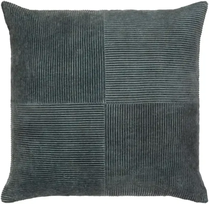 Livabliss – Corduroy Quarters 22″Lx22″W Accent Pillow – With Down Insert – CDQ002-2222D