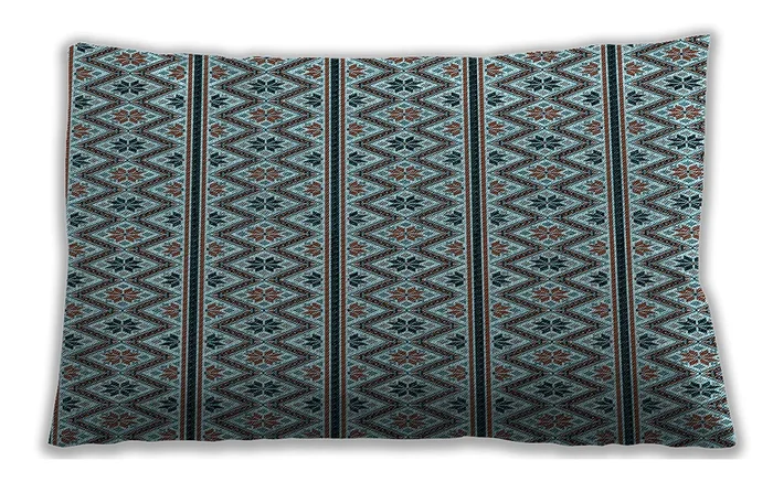 Patterned Indoor Outdoor Rectangular Black Lumbar Throw Pillow, 13 inch by 19 inch, lbpat2148lblu