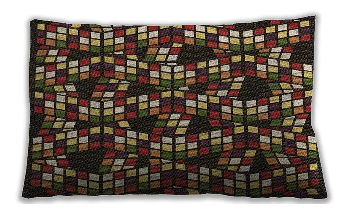 Patterned Indoor Outdoor Rectangular Red Lumbar Throw Pillow, 13 inch by 19 inch, lbpat1608brn
