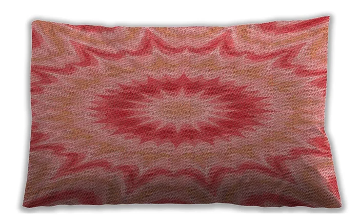 Patterned Indoor Outdoor Rectangular Ruby Red Lumbar Throw Pillow, 13 inch by 19 inch, lbpat1772rd